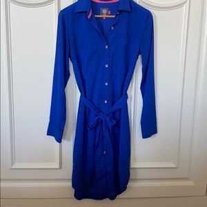 Royal blue Vince Camuto shirt dress with belt